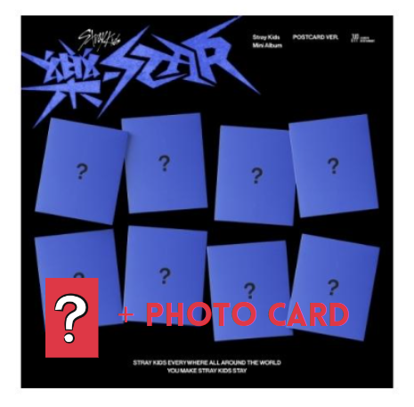 STRAY KIDS - ROCK-STAR (POSTCARD Ver.) + OFFICIAL PHOTO CARD ** - RANDOM VERSION ONLY
