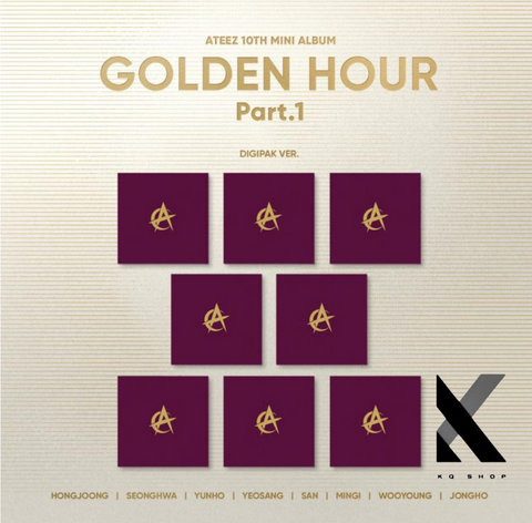 [PREORDER] : ATEEZ - GOLDEN HOUR PART.1 (Set of 8 Digipack ver.) + 8 KQ PHOTOCARDS *