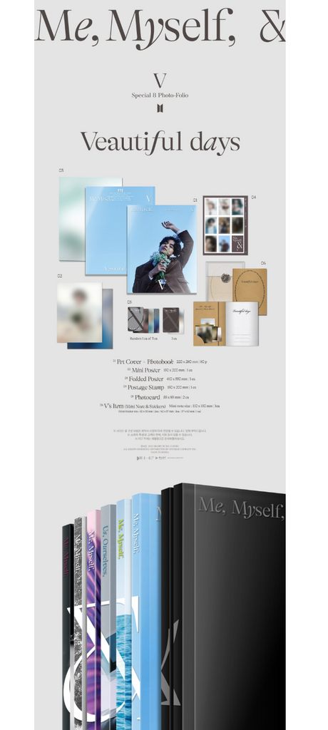 V BTS ARTIST MADE V ブローチ 写真集 me myself V (BTS) - ME, MYSELF & V : VEAUTIFUL DAYS – KYYO