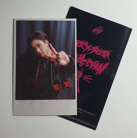 STRAY KIDS ROCK-STAR JYP POLAROID PHOTOCARD + L HOLDER (BANGCHAN)