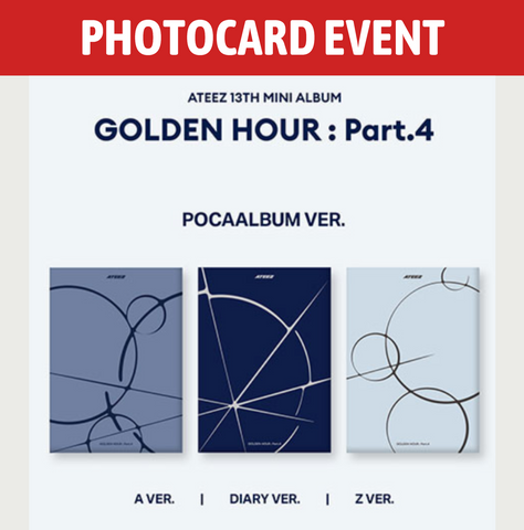 [PREORDER] : [PHOTOCARD EVENT] ATEEZ - GOLDEN HOUR : Part.4 (POCAALBUM VER.)