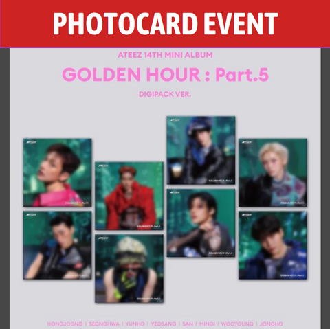 [PREORDER] : [PHOTOCARD EVENT] ATEEZ - GOLDEN HOUR : Part.5 (DIGIPACK Ver.)