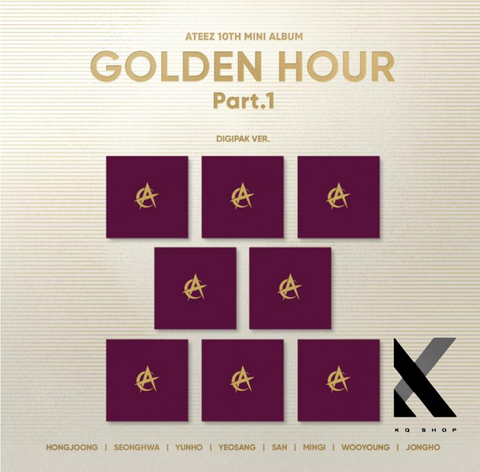 ATEEZ - GOLDEN HOUR PART.1 (Set of 8 Digipack ver.) + 8 KQ PHOTOCARDS *