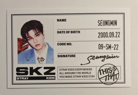 Stray Kids - THIS & THAT Official  ID Photocard (Std ver.) Seungmin