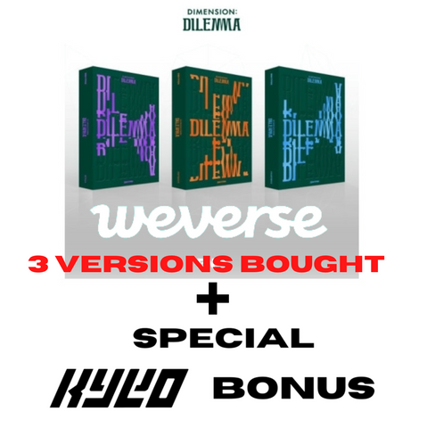 ENHYPEN - DIMENSION : DILEMMA (Korean Edition) 3 ALBUMS SET - WEVERSE GIFTS + SPECIAL KYYO'S BONUSES